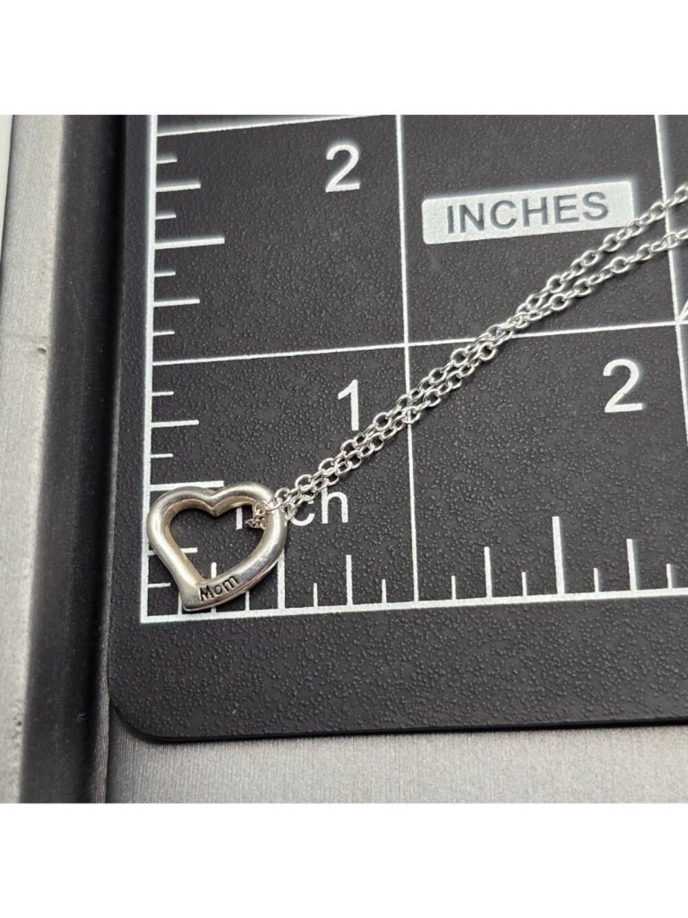 Sterling Silver Mom Heart Pendant Necklace 22" I Remember Every Hug Inscribed - Picture 7 of 8